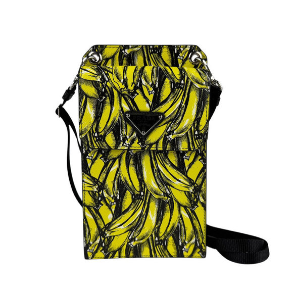 Prada pouch leather smartphone black yellow - Picture 1 of 5